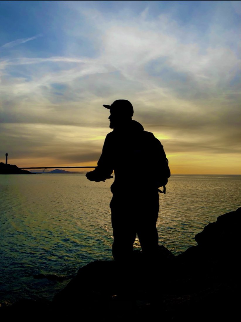 Pêche au coucher du soleil